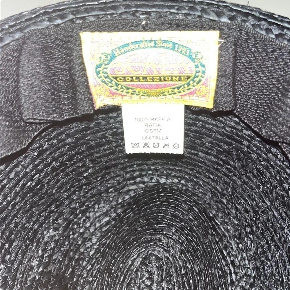 Scala Black Raffia / Straw Fedora Hat one size - preowned